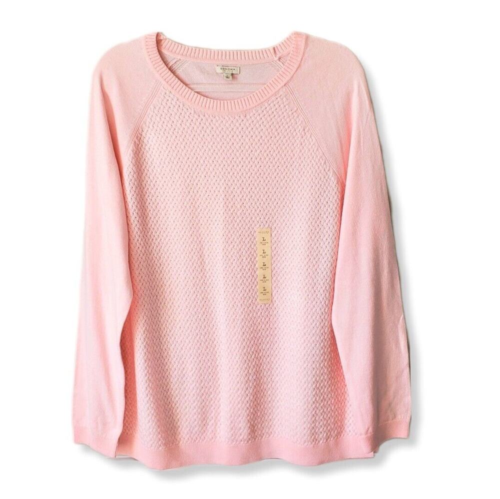 Women Ballet Pastel Pink Sweater L Cottage Dainty Feminine Cozy Soft Fairy NEW